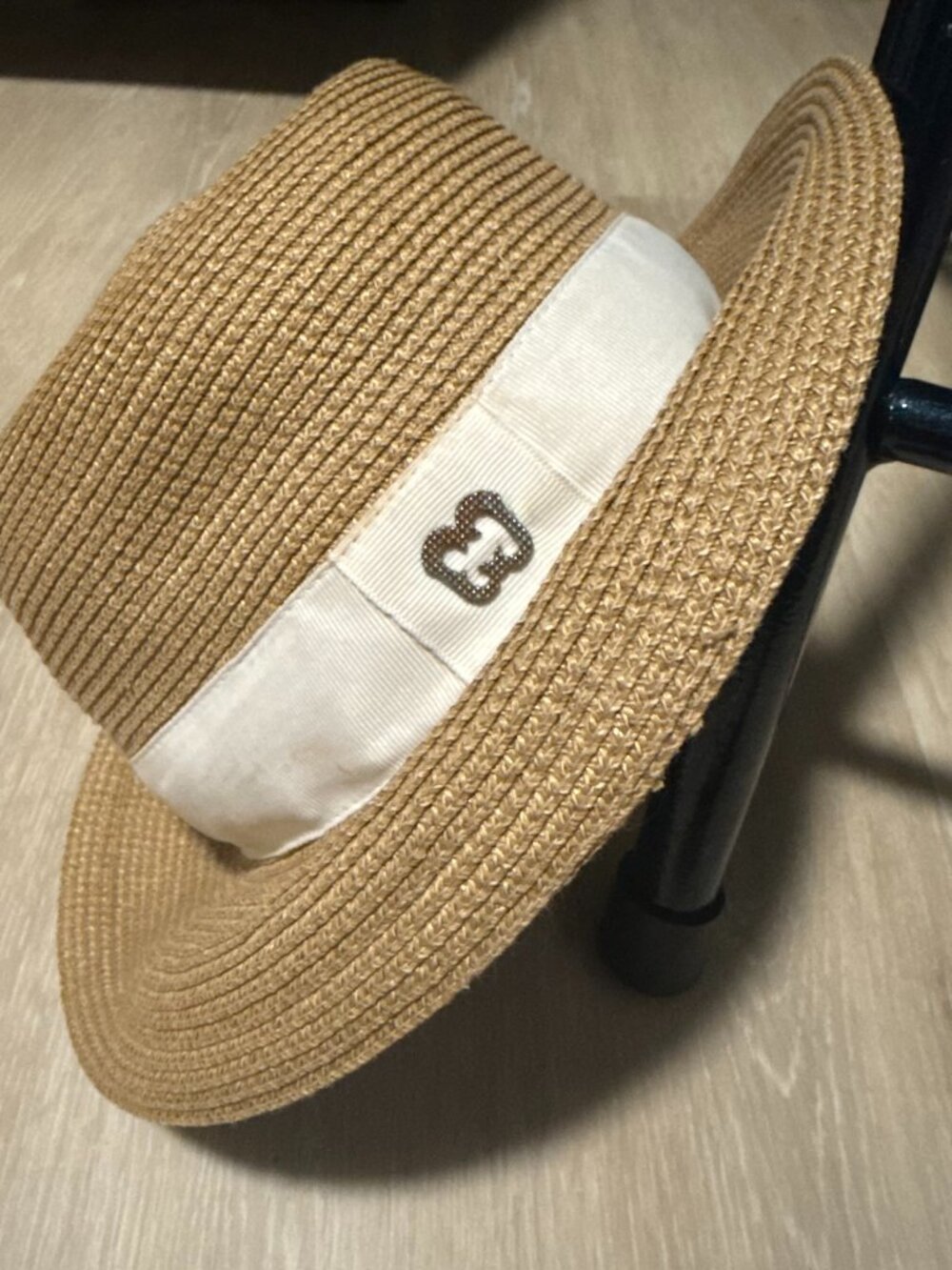 Eric Javits Straw Fedora with Cream Band - Picture 4 of 7